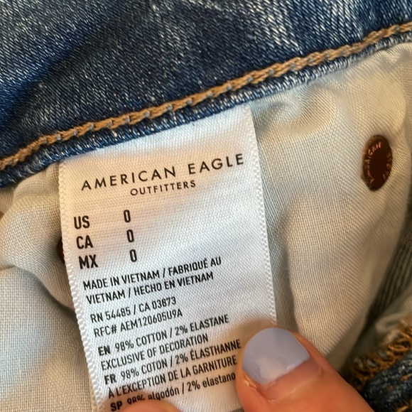 Bundle of Two American Eagle Curvy High-Rise Mini Denim Skirts, Size 0 Regular - Picture 9 of 9